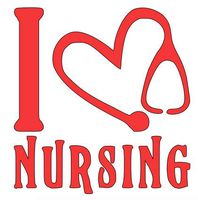 Home Grown Claremore I Love Nursing - Vinyl Decal Sticker - 5.2" Width X 5.5" Height | RED HGC1045