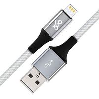 360 Electrical 360650-TI Habitat 4ft Premium Braided Charging Cable with Lightning Connector - MFi Certified for iPhone and iPad - Modern-Titanium
