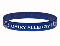 Dairy Allergy ID Bracelet Wristband - Blue - 6 Inches