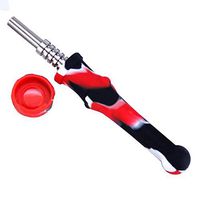 Gift2U Unbreakable Honeycomb Silicone Straw, Honeycomb Smoking Silicone Tube with Clean lid and Decorative Bowl Interior Red Black