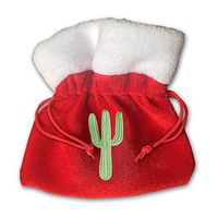NRIEG Cute Cacti Framed Painting Print Four Christmas Candy Bags Santa Claus Gift Treat Sacks with Drawstring Xmas Stocking Ornaments Decor Handbag