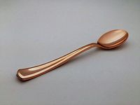 Rose Gold Plastic Cutlery Silverware Extra Heavyweight Disposable Flatware, Full Size Spoons, 20 Pack