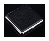 KALMAR Cigarette Box, Ultra-thin Creative Simple Men's Cigarette Case 20 Sticks Portable Leather Cigarette Case Metal Cigarette Holder, Personalized Gift, Black (2 Packs) Cigarette Box Cigar Protectiv