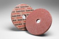 3M Scotch-Brite RC-UW Unitized Ceramic Hard Deburring Wheel - Very Coarse Grade - Arbor Attachment - 4 in Dia 5/8 in Center Hole - Thickness 1/4 in - 12100 Max RPM - 66747 [PRICE is per WHEEL]