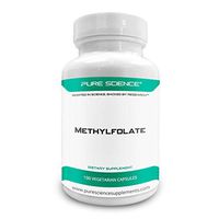 Pure Science Methylfolate 1000mcg - Bioavailable Form of Folate, Prenatal Care, Promotes Cardiovascular Health, Regulates Mood & Promotes Cell Regeneration - 100 Vegetarian Capsules
