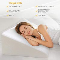 OasisSpace Bed Wedge Pillow, 12” Elevated Pillow for Bed Head Wedge Pillow 1.5 Inch Memory Foam Top with Removable Washable Cover (25"x24"x12") for Acid Reflux, Snoring, Allergies, Reading, Back Pain