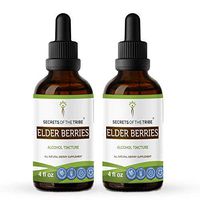 Secrets of The Tribe Elder Berries Alcohol Tincture (Liquid Drops) 678 mg Organic Elder Berries (Sambucus Nigra) Dried Berry (2x4 Fl Oz) Immune Support Supplement