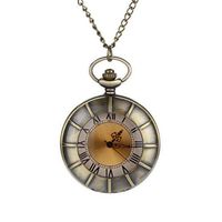 Mens Watches,Fxbar Retro Father Quartz Roman Numerals Pocket Watch Necklace Mens Watches Dress Watch(B)