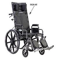 Sentra Full Reclining Wheelchair - 18"W x 18"D Desk Length Arms, Swingaway Elevating Legrests