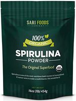 Organic Spirulina Powder (16 Ounce): Naturally Vegan, Supplies Folate, Vitamin B12, Iron, Omega Fatty Acids, GLA, Beta Carotene, Chlorophyll, Amino Acids