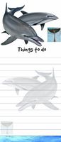 "Dolphin Magnetic List Pads" Uniquely Shaped Sticky Notepad Measures 8.5 by 3.5 Inches