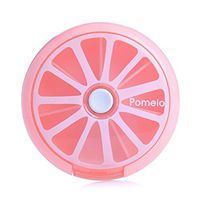 Mimgo Store Portable Rotation Weekly 7 Day Round Pillbox Drug Box Medicine Storage Pill Packing OrganisersTablets Holder Containe (Pink)
