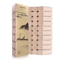 Zcuhen Toilet Paper 14 Rolls Commercial Household Toilet Paper Soft Skin-Friendly Paper Bamboo Pulp No Fragrance Bathroom Kitchen Toilet Tissue Paper Coreless Roll Paper 4 Ply