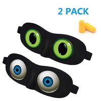 Eye Sleep Mask Funny Blindfold for Women Men Kid, Upgraded 3D Contoured 100% Blackout Sleeping Mask with Adjustable Strap, Soft Night Blindfold for Travel Naps Shift Works Games