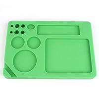 CEOKS Silicone Rolling Tray Rubber Rolling Cigarettes Board 9" X 6.3" X0.8" (Green)