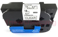 NEOUZA Compatible for Brother P-Touch Laminated Tze Tz Label Tape Cartridge 18mm (TZ-Fx141 TZe-Fx141 Flexible Black on Clear)