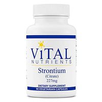 Vital Nutrients - Strontium (Citrate) - Supports Healthy Teeth and Bones - 90 Vegetarian Capsules per Bottle - 227 mg