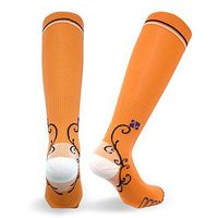 Vitalsox Italian Graduated Compression Socks (1 Pair- Fitted) for Women Best for Running, Travel, Yoga, Nurses, Maternity Pregnancy, Orange, Large