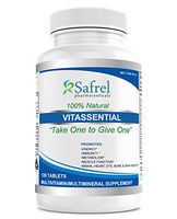 Safrel Vitassential One Daily Multivitamin for Men and Women - Organic Whole Food Vitamins – Gluten Free Vegan Supplement - 120 Tablets - Best for Energy, Immune Support, Muscle Function