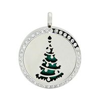 Deals Aromatherapy Necklace ZYooh Vintage Locket Essential Oil Diffuser Necklace Fragrance Jewelry Gift by ZYooh(Christmas Tree 2) (D)