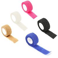 MINQISU Self-Adhesive Protective Cohesive Wrap Bandage 2.5CM x 5M Elastic Non-Woven for Ankle Sprains Swelling (5PCS Colorful)