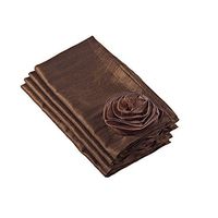SARO LIFESTYLE 1951 Hayley Collection Rose Design Dinner Napkin, Chocolate-Set of 4 pcs, 20"