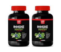 Immune Support e - Immune Support Complex - Natural Herbal Formula - Works Fast - Turmeric Green Tea GRAVIOLA - Olive Leaf Extract Capsules - 2 Bottle (120 Caps)