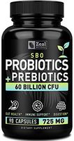Probiotics and Prebiotics + SBO Probiotics (60 Billion CFU | 90 Capsules) Acidophilus Probiotic w. Saccharomyces Boulardii, Bifidobacterium + Spore Probiotic & Organic Sprouted Prebiotic Fiber Blend