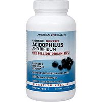 American Health Chewable Blueberry Acidophilus - 100 Wafer -- 6 per case.