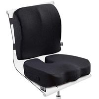 Bundle Lumbar Support Pillow for Office Chair with Soft Seat Cushion Pillow - 100% Memory Foam