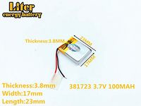 3.7V 100mAh 381723 Lithium Polymer Li-Po Rechargeable Battery for MP4 MP5 GPS PSP Mobile Video Game