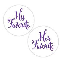 His Favorite & Her Favorite Wedding Stickers, Choose Your Colors, Wedding Favor Stickers (#376-PL)