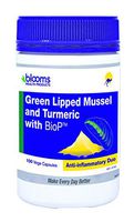 Blooms Green Lipped Mussel with Tumeric and BioP 100 Vege Caps