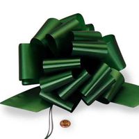 Emerald Green Embossed Pull String Bow 8" | Quantity: 50 Width 2 3/4"