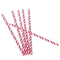 200 Pack Orange and Black, Black and White Striped Paper Straws for Halloween Party Supplies for Kids Adult Accessories Biodegradable Vintage Drinking Birthdays Parties Celebrations (Red and White)