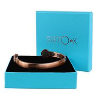SISTO-X Super Strong Antique Copper Design Magnetic Bangle by Sisto-X® Bracelet 6 Magnets Health Natural Medium (160-190Mm)