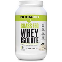 NutraBio Grass Fed Whey Isolate Protein (Cookies and Cream, 2 Pounds)
