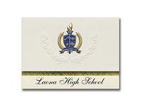 Signature Announcements Laona High School (Laona, WI) Graduation Announcements, Presidential style, Elite package of 25 with Gold & Blue Metallic Foil seal