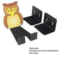 Bike Bicycle Hook Parking Rack Cycling Bike Equipment Display Stand Owl Wall Hook Hanger Holder Storage System (Black)