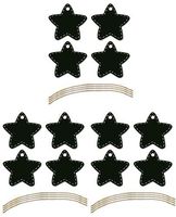 Small Star Shaped Hanging Wooded Chalk Board Gift Tags, Set of 12