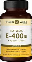 Vitamin World Natural Vitamin E 400IU 250 Softgels, Supports Immune Function, Antioxidant Support, Rapid-Release, Gluten Free