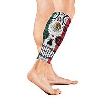 Anyangquji Mexican Flag Sugar Skull Sports Calf Compression Sleeve Strong Calf Support for Runners(1 Pair)