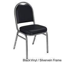 National Public Seating Dome-Back Padded Stack Vinyl Chairs (Case of 40) Black Vinyl