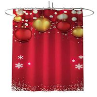 Lazapa Christmas Rugs for Living Room, Christmas Rugs Decoration Home Carpet, Merry Christmas Shower Curtain Sets with Non-Slip Rugs, Toilet Lid Cover, Bath Mat and 12 Hooks