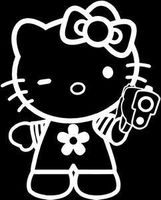 Hello Kitty Gun WHITE Vinyl Car/Laptop/Window/Wall Decal
