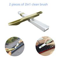 LiXiongBao 2 Pack 2 in 1 Mini Hand-held Tools Window Track Cleaning Brushes with Dustpan Gap Groove Computer Keyboard Cleaning Tools Door Track Corner Cleaner Mini Broom Dust Collector
