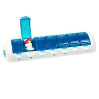 7 Day Travel Pods (Blue) 9 1/2" x 2 3/4" x 1 1/2"  