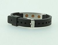 1 Tourmaline Power Health Black Strap Bracelet + 2 QBP(R) EMF Protector Disc