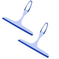 CosCosX 2 Pcs Shower Window Glass Squeegee,Rubber Soap Cleaner Wiper Screen Washer Outdoor/Indoor/Car Windows Glass Cleaning