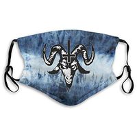 Satanic Goat Head With Cross PM2.5 Mask, Equipped With Two Replaceable Protective 5-layer Activated Carbon Filters, M-shaped Nose Clip Mask